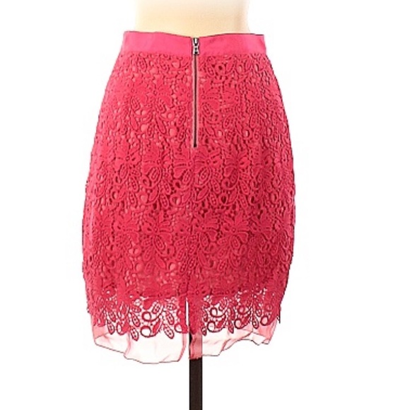 NWT Club Monaco Lace Skirt Giancinta June in Tangerine/Cerise. Size 2 - Picture 8 of 10
